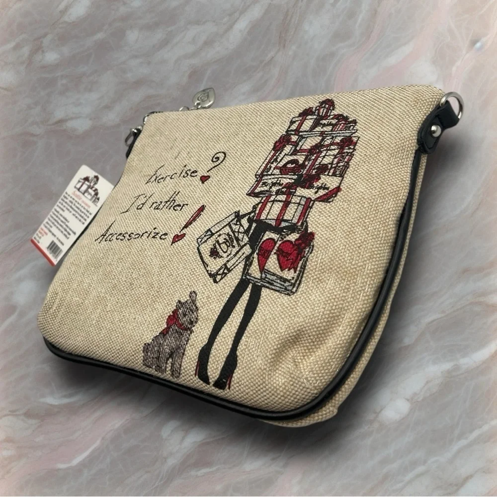 Brighton NWT Scottie Crossbody Canvas Purse Bag Detachable Strap D26499